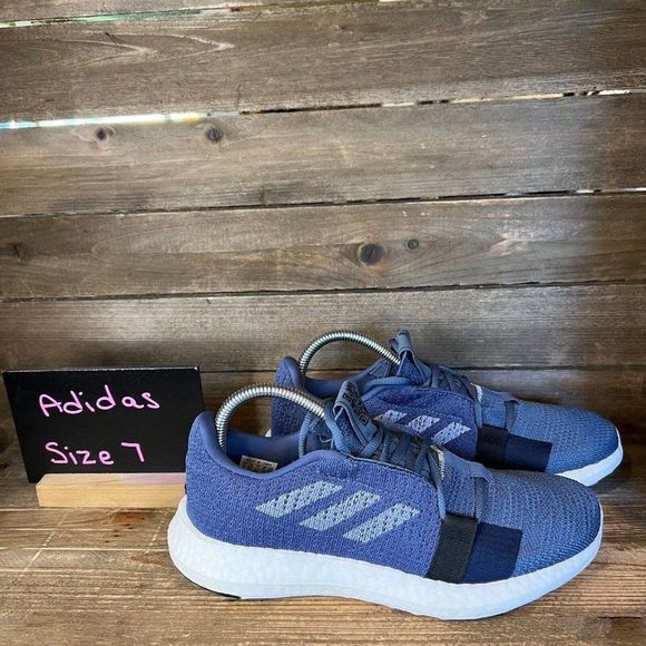 Mens‎ Adidas SenseBoost Go Tech Ink Blue Knit Running Sneakers Shoes Size 7 EUC - Picture 1 of 6